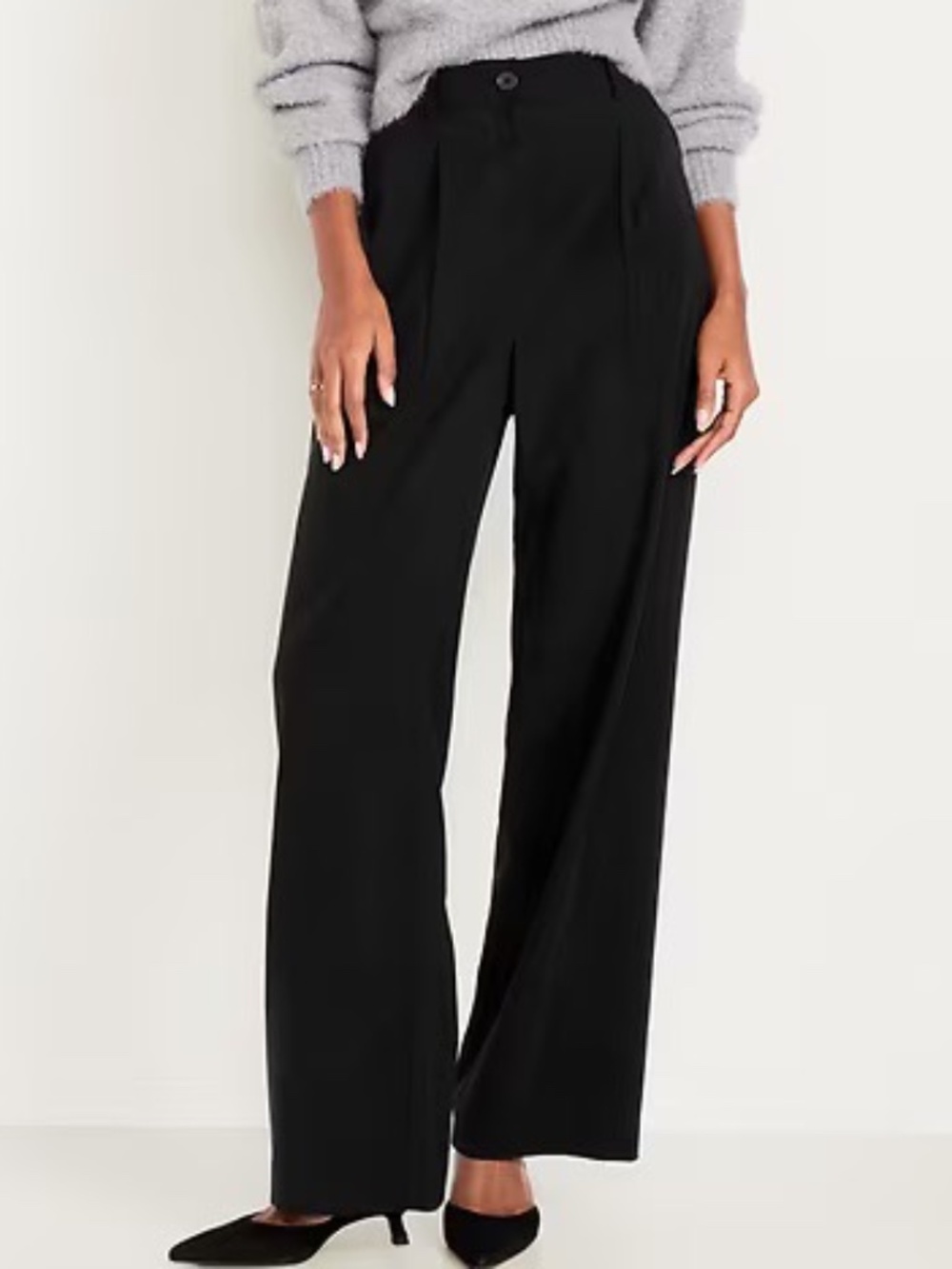 Old Navy Womens Size 10 Tall Extra High-Rise Super Wide-Leg Pants  Elastic Waist